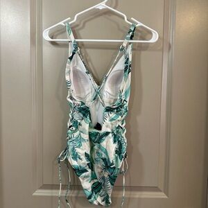 Tropical Leaf Print One Piece Swimsuit